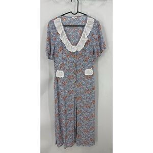 Vintage inspired DIY add-ons ditzy floral print button front dress by DIP M